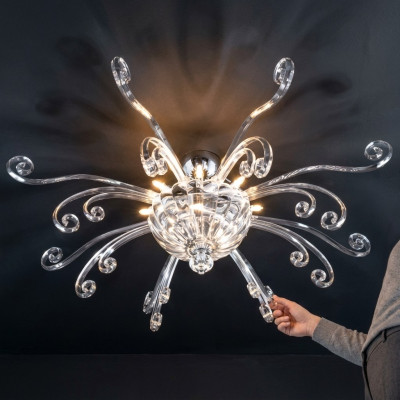 Lámpara de techo de araña de cristal de lujo candelabro de techo lustre.