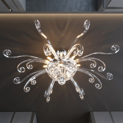 Lámpara de techo de araña de cristal de lujo candelabro de techo lustre.