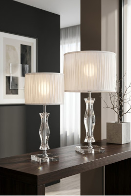 Clásica lámpara de mesa blanca lámpara de mesa de cristal iluminación