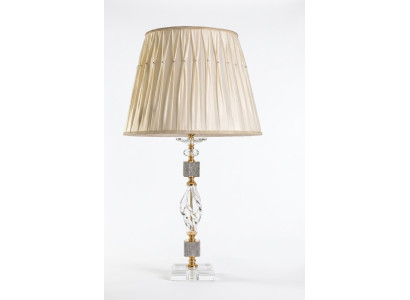 Lámpara de mesa de lujo elegante lámpara de mesa beige de mesa de cristal nueva