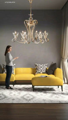 Lujoso candelabro de cristal Lámpara colgante Candelabro Lámpara de techo