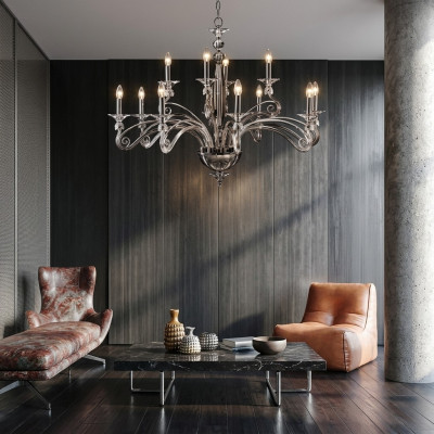 Lámpara de techo de araña Lujoso candelabro de cristal Lámpara colgante