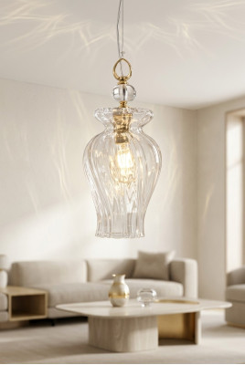 Lámpara de cristal de lujo, lámpara de techo elegante, lámpara de techo Siros nueva.