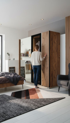 Armario moderno de lujo de madera armarios vidrio elegante dormitorio