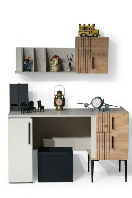 Conjunto completo de muebles de oficina con estilo, estantes de alta calidad, escritorio de madera nuevo.