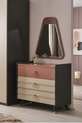 Cómoda con espejo Setra Moderno, diseño de lujo para el dormitorio, nuevo.