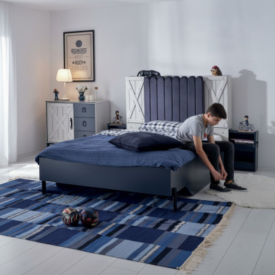 Diseño de cama de estilo moderno Cama de madera Diseño de lujo Muebles de dormitorio Cama de madera.