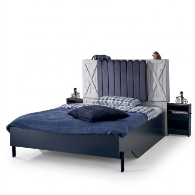 Diseño de cama de estilo moderno Cama de madera Diseño de lujo Muebles de dormitorio Cama de madera.