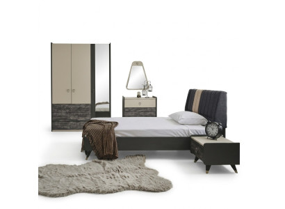 Lujoso dormitorio elegante Conjunto de muebles cama moderna de 5 piezas.