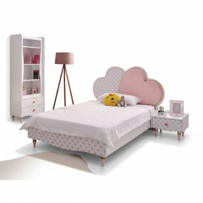 Camas de lujo Cama infantil Dormitorio infantil Cama Muebles de cama infantil Madera Blanca Nuevo