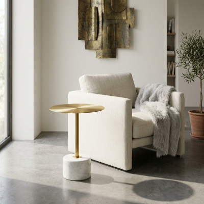 mesas de centro de lujo redondas modernas de metal dorado elegante mesa auxiliar