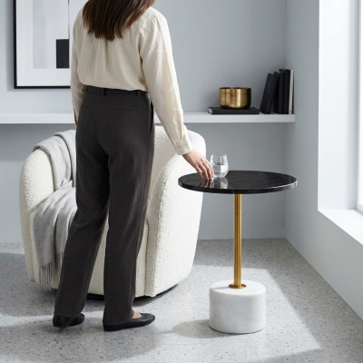 Mesa auxiliar de mármol elegante mesa de centro de lujo mesas redondas modernas