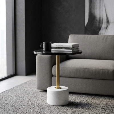 Mesa auxiliar de mármol elegante mesa de centro de lujo mesas redondas modernas