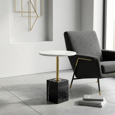 Mesa de centro moderna de alta calidad, redonda, elegante mesa auxiliar de lujo.
