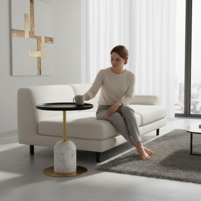 Mesa de centro de diseño Mesa auxiliar Mesa de sala de estar Muebles Mesas redondas nuevas