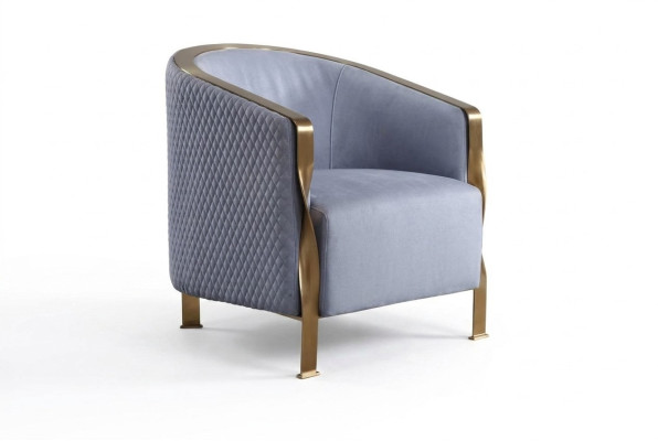 Moderno y lujoso sillón gris muebles sofá de televisión silla de club tapizada de metal