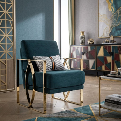 Sillones de lujo diseño moderno verde Sillón relax Asiento de lujo Sala de espera nueva.
