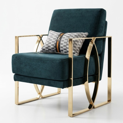 Sillones de lujo diseño moderno verde Sillón relax Asiento de lujo Sala de espera nueva.