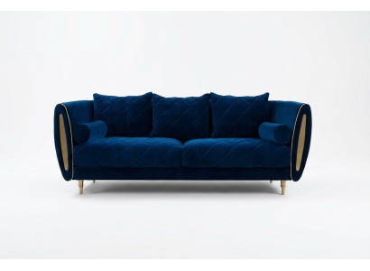 Diseño azul 2 plazas Sofás relax Sofá Textil Acolchado Sofá Tela.