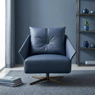 Silla asiento sala de estar azul Diseño moderno Lujo Mobiliario de asiento Relax Club nuevo