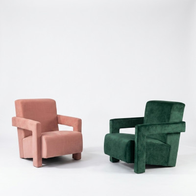sillas de lujo para salón de diseño moderno verde.