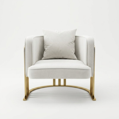 Tela de alta calidad Sillón elegante blanco Sillón moderno Sillón de TV Sofá