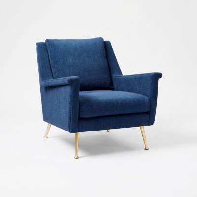 Diseño de lujo Silla azul Sillón Sofá de televisión de 1 plaza Sofá de tela textiles
