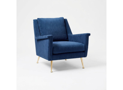 Diseño de lujo Silla azul Sillón Sofá de televisión de 1 plaza Sofá de tela textiles