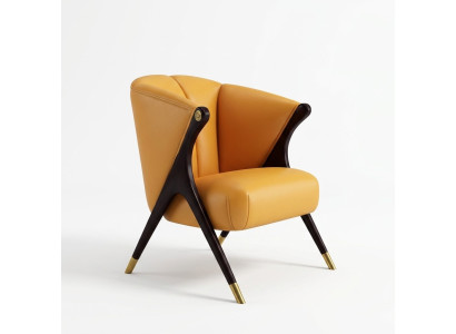 Diseño de lujo Naranja Sillón Silla Sofá de 1 plaza Chaise de televisión de cuero artificial