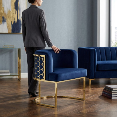 Silla moderna para comedor, sillas de club, silla tapizada azul, sillón nuevo lounge