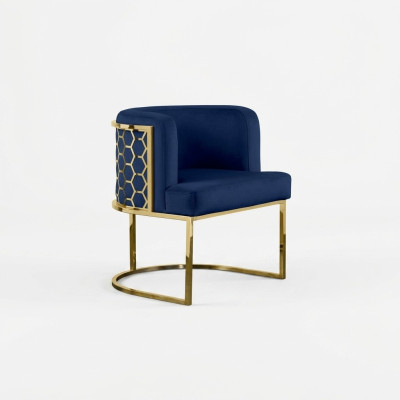 Silla moderna para comedor, sillas de club, silla tapizada azul, sillón nuevo lounge