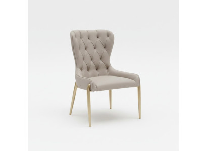 Silla de metal Chesterfield de un solo asiento en beige Sillas de comedor de lujo Silla moderna