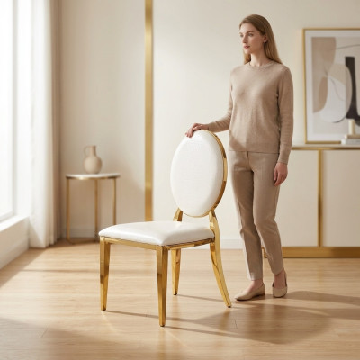 Silla comedor Club sillas Sillones Sillón tapizado Nuevo Salón Acero inoxidable