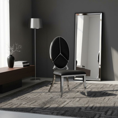 Silla Negra Nueva Sillas Sillón tapizado Sillón de metal Lounge Muebles de diseño