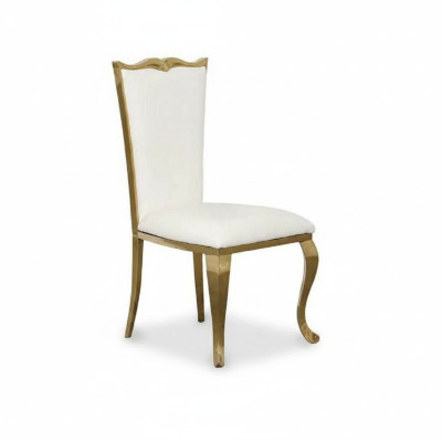 silla de lujo blanca nueva silla silla tapizada sillón estilo metálico diseño elegante