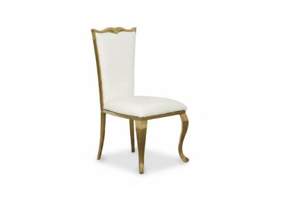 silla de lujo blanca nueva silla silla tapizada sillón estilo metálico diseño elegante