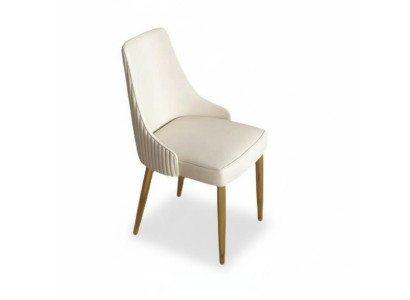 Estilo moderno Elegante Sillón Silla Blanco Asiento Acolchado Diseño Metal nuevo