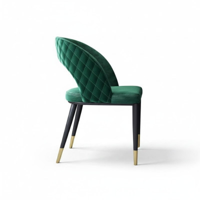 Sillas de comedor sala de estar verde elegante silla con patas de madera modernas