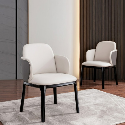 Sillas de comedor Sala de estar lujosas y elegantes silla con patas de madera nuevas