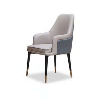Sillas de comedor sala de estar de lujo gris silla con patas de madera moderna nueva