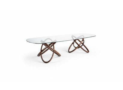 Diseñador Mesa de comedor moderna de lujo Ovalada Mesa de vidrio Muebles de vidrio Nuevo