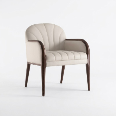 Silla de brazos blanca de diseñador, silla de madera de lujo acolchada, muebles sillas.