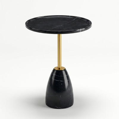 Mesa auxiliar elegante de mármol negro mesa de café moderna de lujo de estilo Sofisticado.