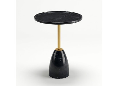 Mesa auxiliar elegante de mármol negro mesa de café moderna de lujo de estilo Sofisticado.