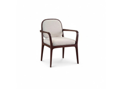 Diseñador de silla tapizada gris para comedor Muebles Estructura de madera marrón Sillón Silla