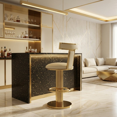 Silla de comedor blanca de diseñador con estructura de acero inoxidable, silla individual de metal.