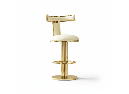 Silla de comedor blanca de diseñador con estructura de acero inoxidable, silla individual de metal.