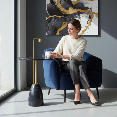 Mesa elegante negra mesa auxiliar mesa de café cómoda de dormitorio mesas