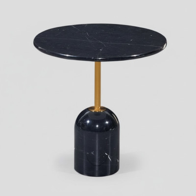 Mesa auxiliar negra Sala de estar Mesas Diseño redondo moderno Mesa consola