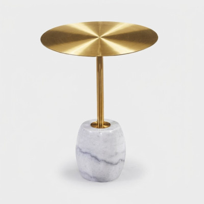 Mesa de centro de lujo de diseñador, mesa auxiliar dorada, muebles